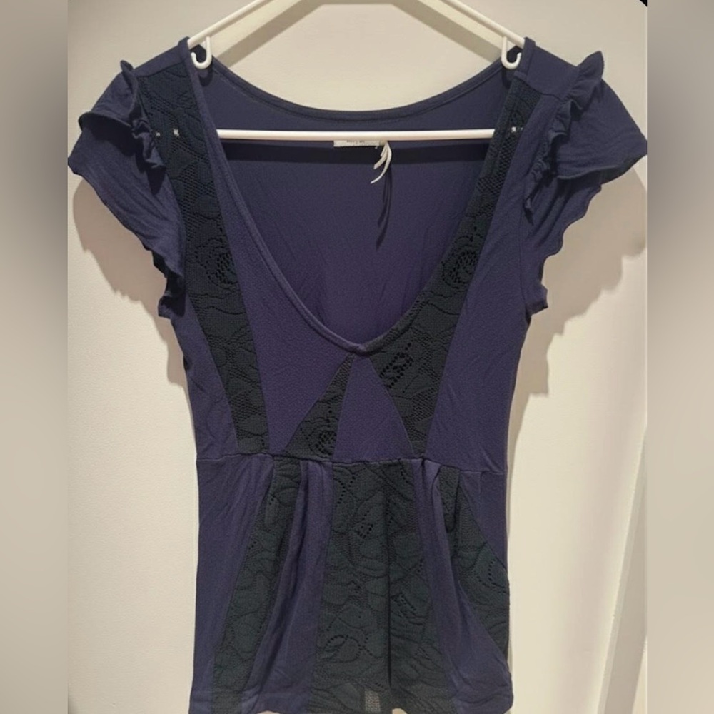 Urban Outfitters Purple and Black Lace Top